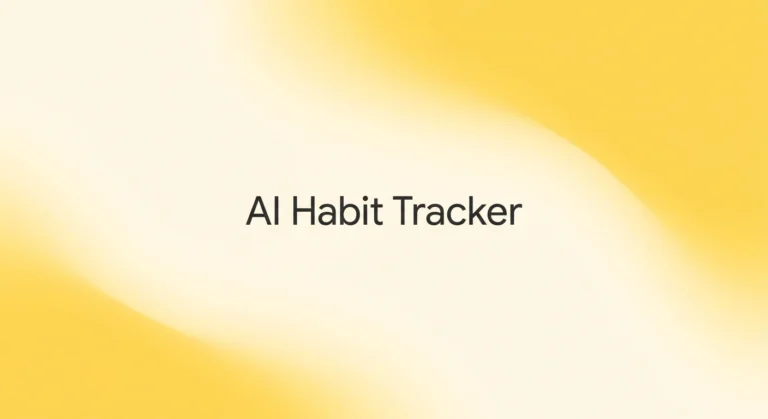 ai habit tracker featured image with minimal charcoal title on soft cream and yellow gradient