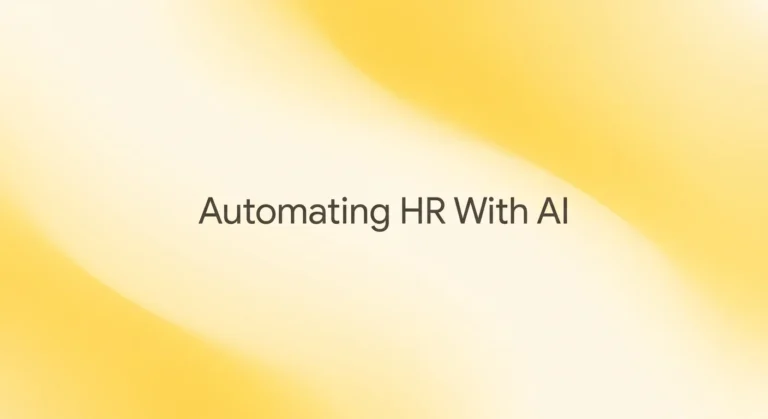 automate HR recruitment and onboarding with AI featured image with dark charcoal text on yellow gradient