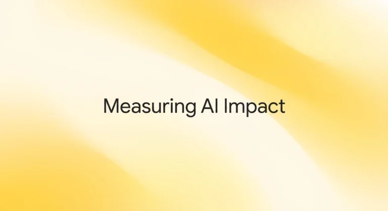 measure the impact of ai tools featured image with measuring ai impact text on a soft yellow background