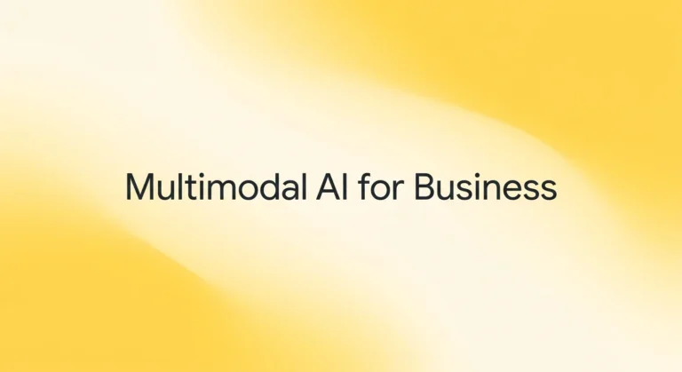 multimodal ai for business featured image with dark charcoal text over soft lemon yellow gradient waves