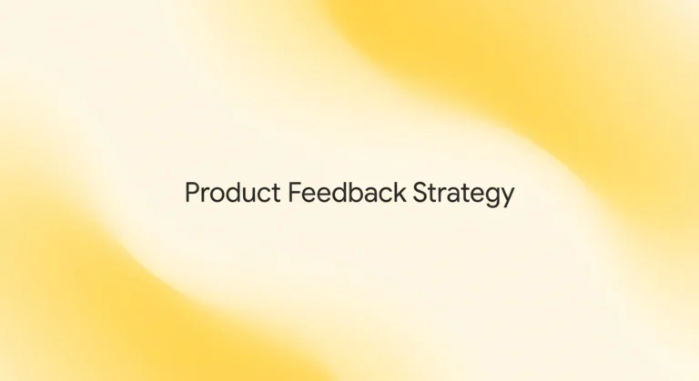 user feedback in product development featured image with minimal grey headline on butter yellow gradient waves