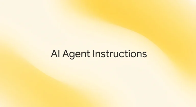 How to write AI agent instructions featured image with centred “AI Agent Instructions” text on a soft yellow gradient