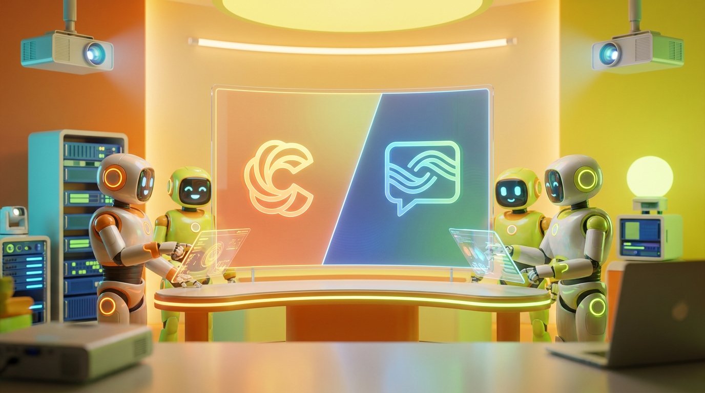 Side-by-side feature comparison graphic with Claude and ChatGPT logos.