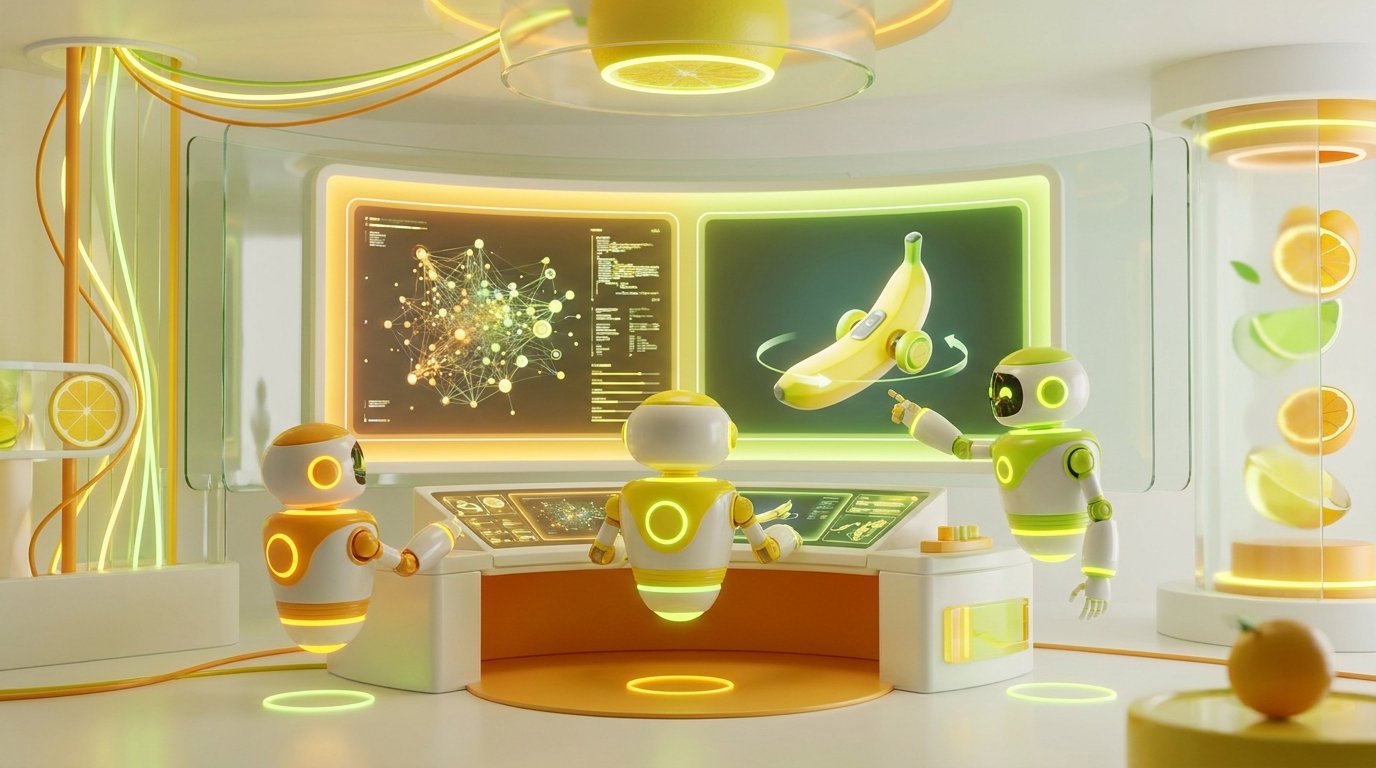 Nano Banana Pro interface showing scene reasoning panel alongside generated output.