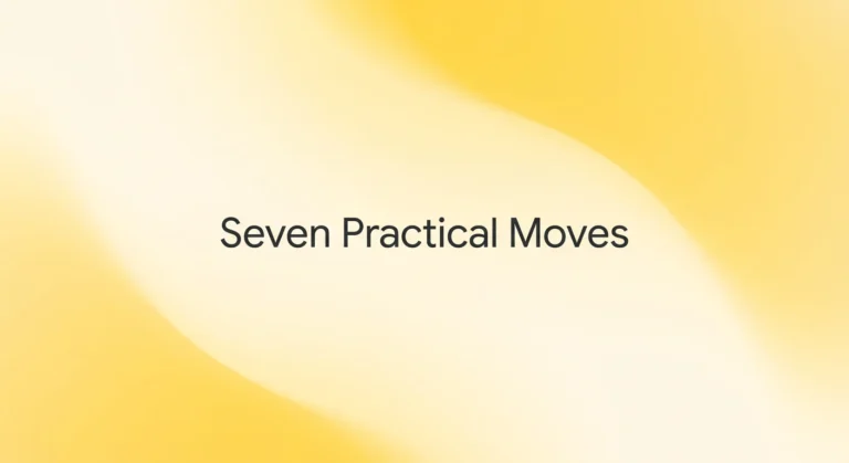 Adapting to AI market changes featured image with Seven Practical Moves headline on a soft lemon yellow gradient