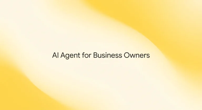 AI agent for business owners featured image with the headline “AI Agent for Business Owners” on a soft lemon yellow gradient
