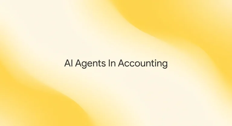 AI agents for accounting firms featured image with “AI Agents In Accounting” on a soft yellow gradient