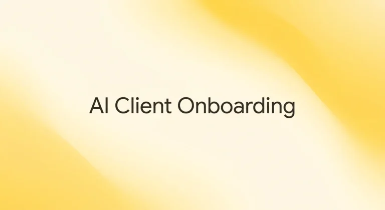 AI Client Onboarding for Financial Services featured image with “AI Client Onboarding” on soft yellow gradient