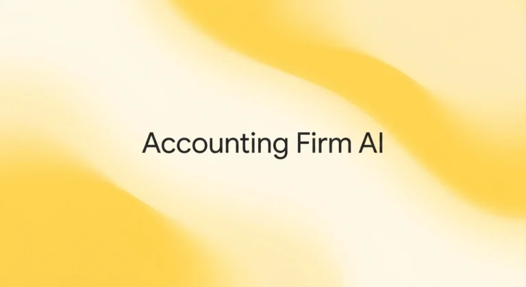 AI for Accounting Firms featured image with the headline “Accounting Firm AI” on a soft lemon yellow gradient