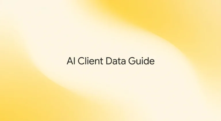 AI for financial advisors featured image with AI Client Data Guide headline on a soft lemon yellow gradient
