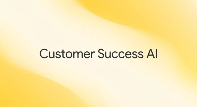 ai tools for customer success featured image with Customer Success AI headline on a soft lemon yellow gradient