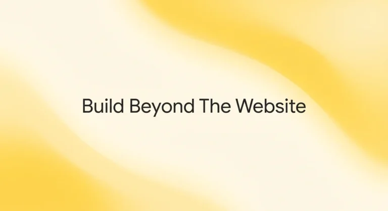 Best AI website builder for small businesses featured image with Build Beyond The Website on a soft yellow gradient