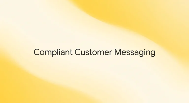Customer messaging platform featured image with Compliant Customer Messaging headline on a soft yellow gradient