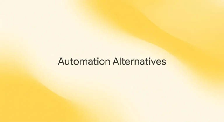 Microsoft Power Automate alternatives featured image with Automation Alternatives headline on a soft yellow gradient