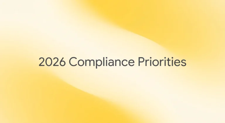 Small broker dealers compliance featured image with 2026 Compliance Priorities headline on a soft yellow gradient