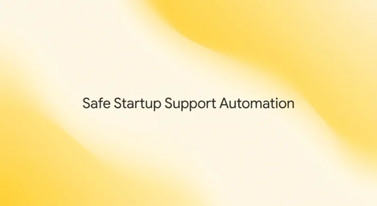automate startup customer support with AI featured image with title text on a soft yellow gradient