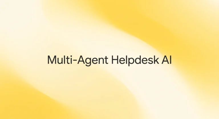 Multi-agent AI for helpdesk operations featured image with dark charcoal text over soft yellow gradient