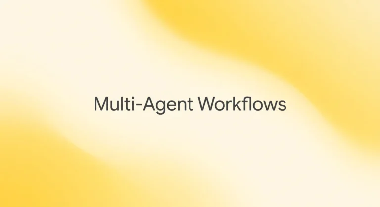 multi-agent workflows featured image with centered charcoal text over soft yellow waves