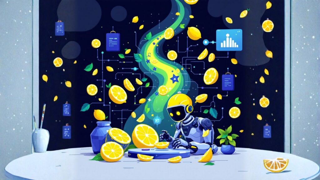 A robot slicing lemons at a visually representing how to optimize training data to enhance AI model accuracy, output, and results