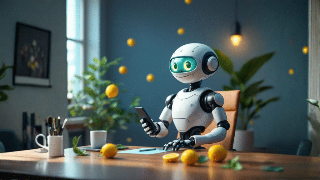 Single AI robot in a meeting room analysing how an AI assistant can understand user needs and help non-tech users achieve real, effective results easily