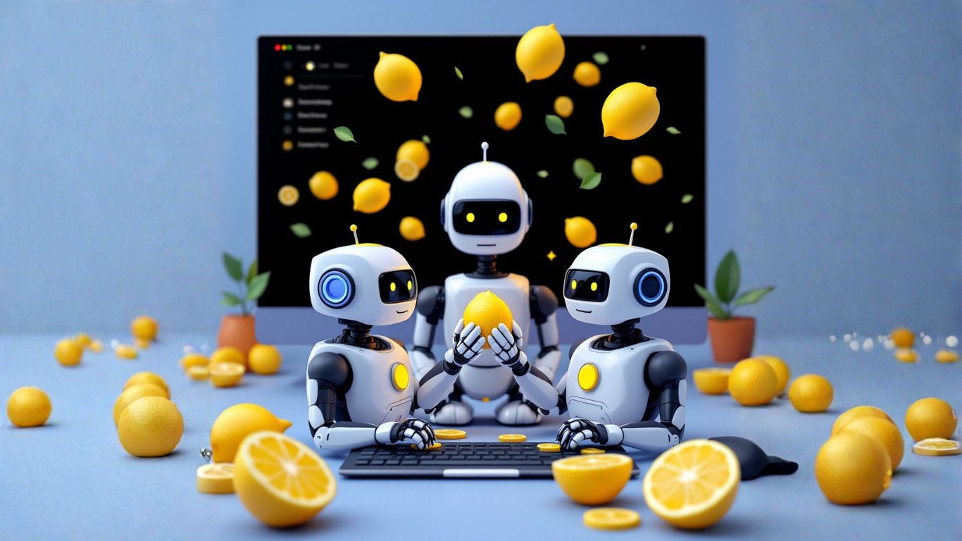 Team of AI robots in a meeting room analysing and comparing subscription GPTs vs. standalone assistants to determine which converts better