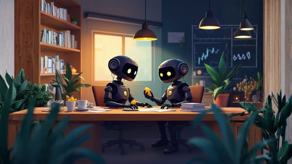 Agency professional using an AI assistant to generate performance reports, saving time, improving accuracy, and enhancing data-driven decision-making