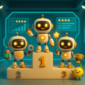 Innovative 3D bots developing an Agent in a sunny tech lab, depicting Best AI Agent Builders in 2026: Honest Comparison (I Tested 7).